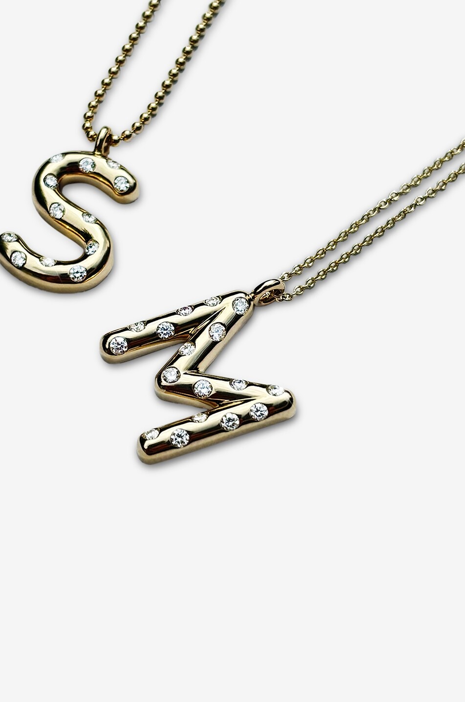 LOEV Halskette aus Gelbgold und Diamanten The Bobby Letter - S Damen GOLDEN 1