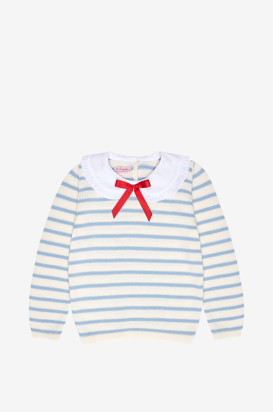 Pull rayé à col en popeline fille Morissa