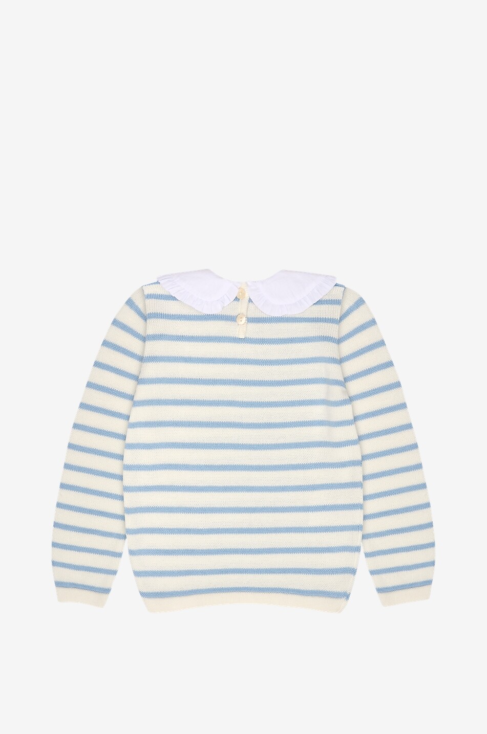 LA COQUETA Pull rayé à col en popeline fille Morissa Fille BLEU CLAIR 2