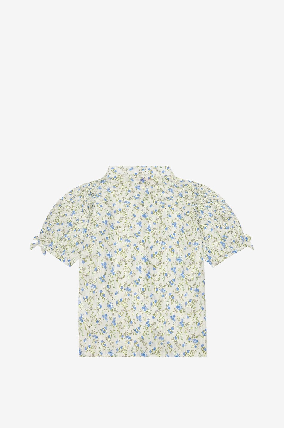 LA COQUETA Chemise fleurie à manches courtes et lavalière fille Aranza Fille BLEU 2