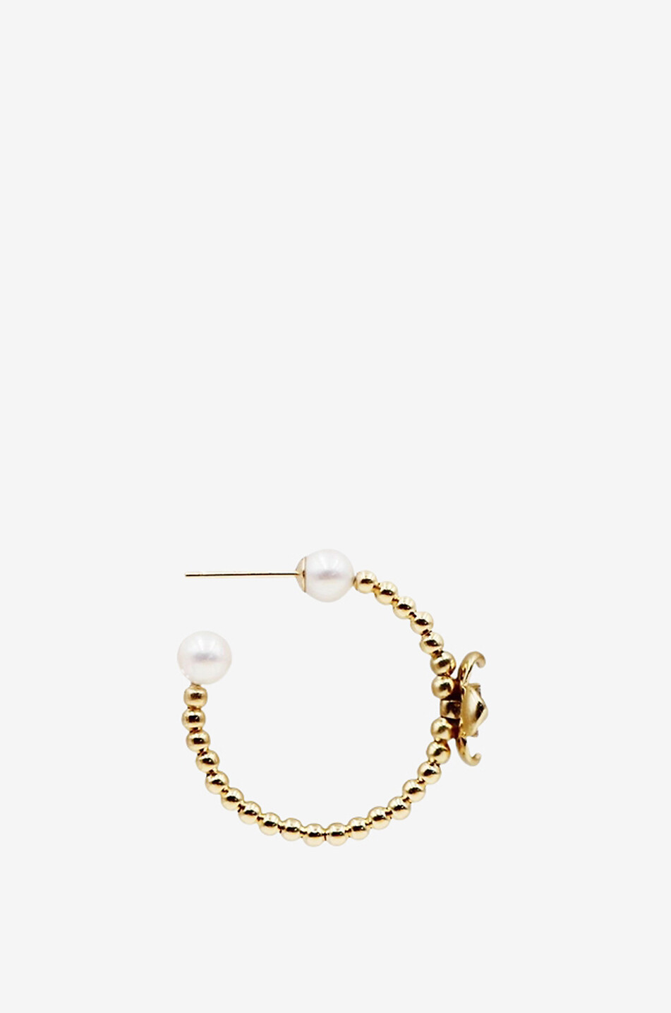 RITA CHRISTENSEN Must-Have single yellow gold hoop earring with diamonds Women GOLDEN 2