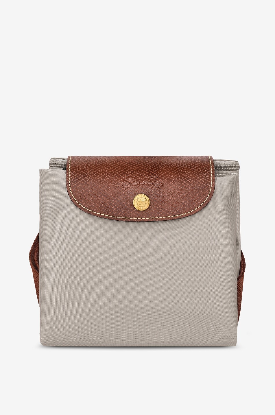 LONGCHAMP Sac à dos en toile et cuir de Russie Le Pliage Original M Femme GRIS 6