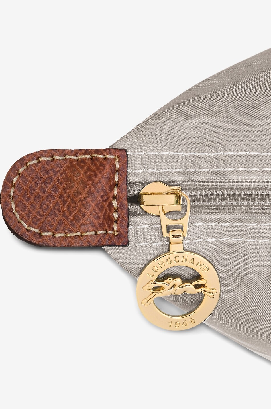 LONGCHAMP Sac à dos en toile et cuir de Russie Le Pliage Original M Femme GRIS 5