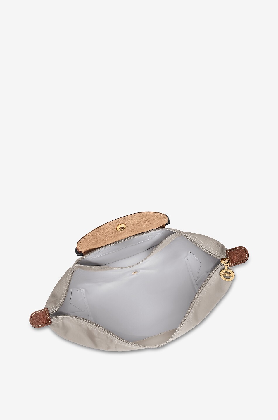 LONGCHAMP Sac à dos en toile et cuir de Russie Le Pliage Original M Femme GRIS 4
