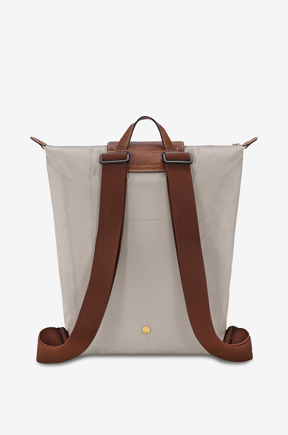 LONGCHAMP Sac à dos en toile et cuir de Russie Le Pliage Original M Femme GRIS 3