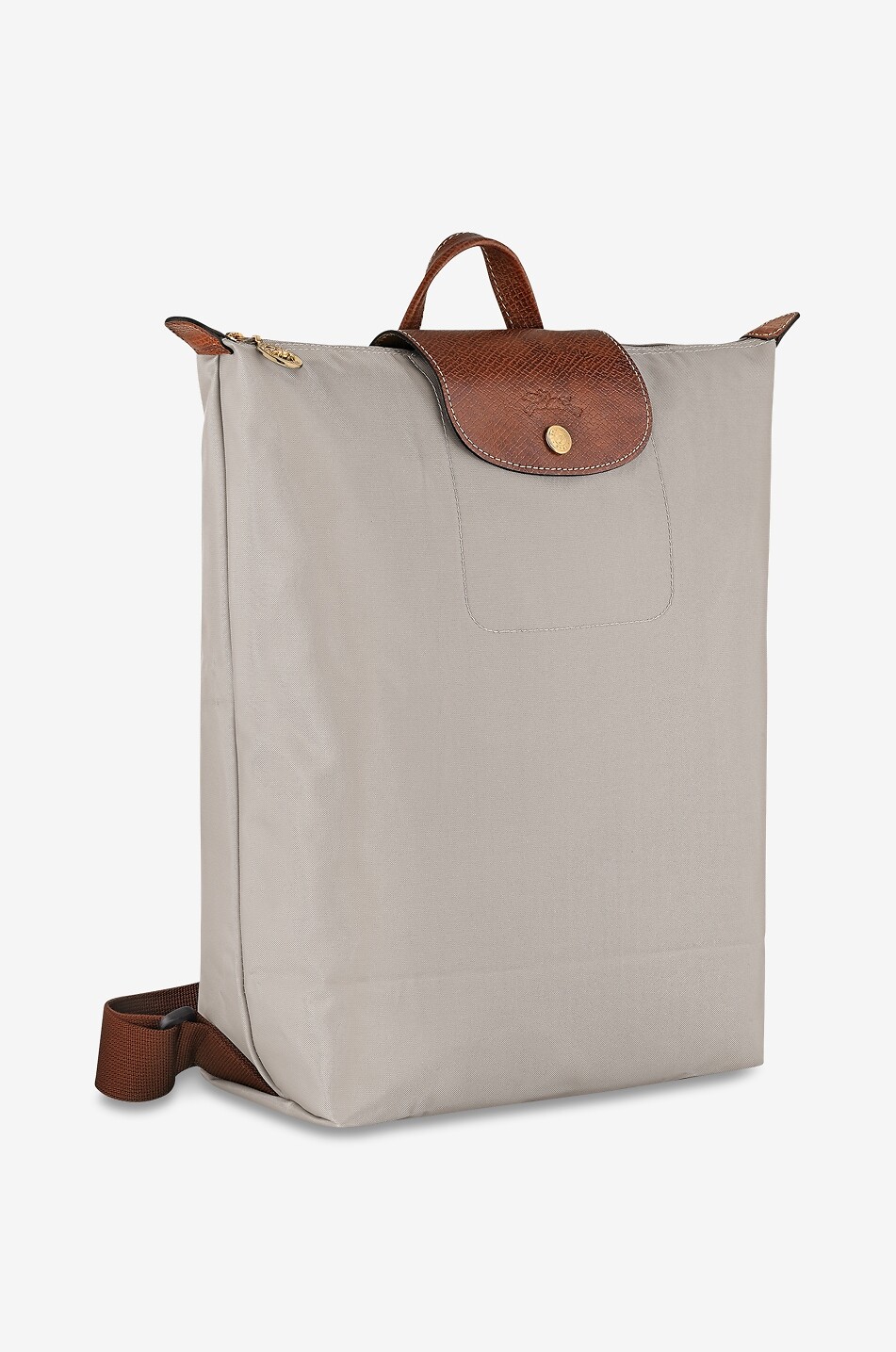 LONGCHAMP Sac à dos en toile et cuir de Russie Le Pliage Original M Femme GRIS 2