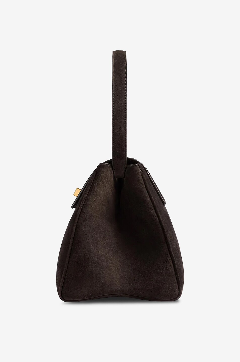 KHAITE Audrey top handle suede bag Women DARK BROWN 3