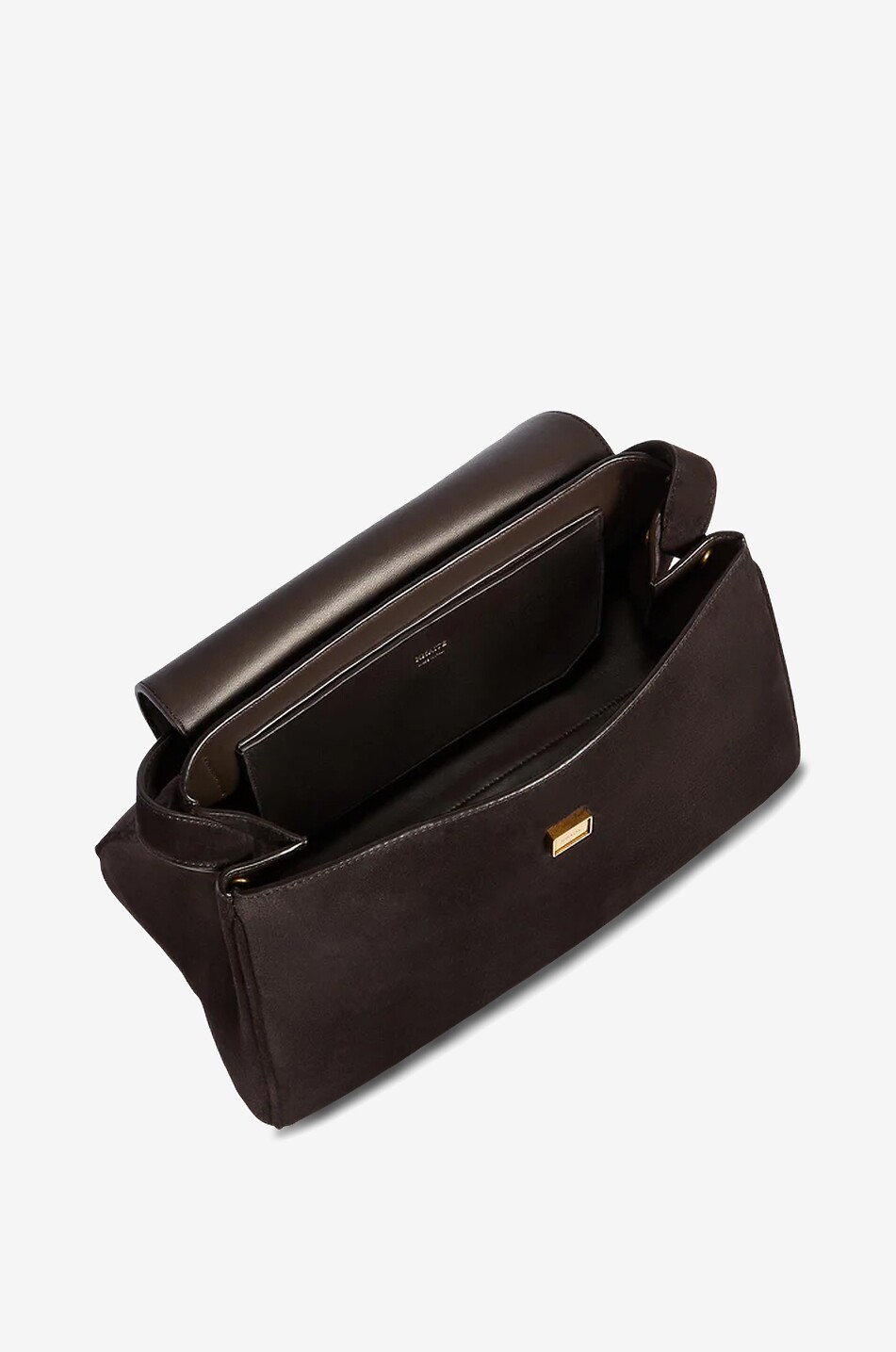 KHAITE Audrey top handle suede bag Women DARK BROWN 4