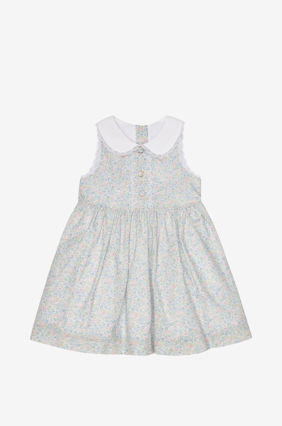 LA COQUETA Aimée girl's sleeveless floral cotton shirt dress Girl LIGHT BLUE 1