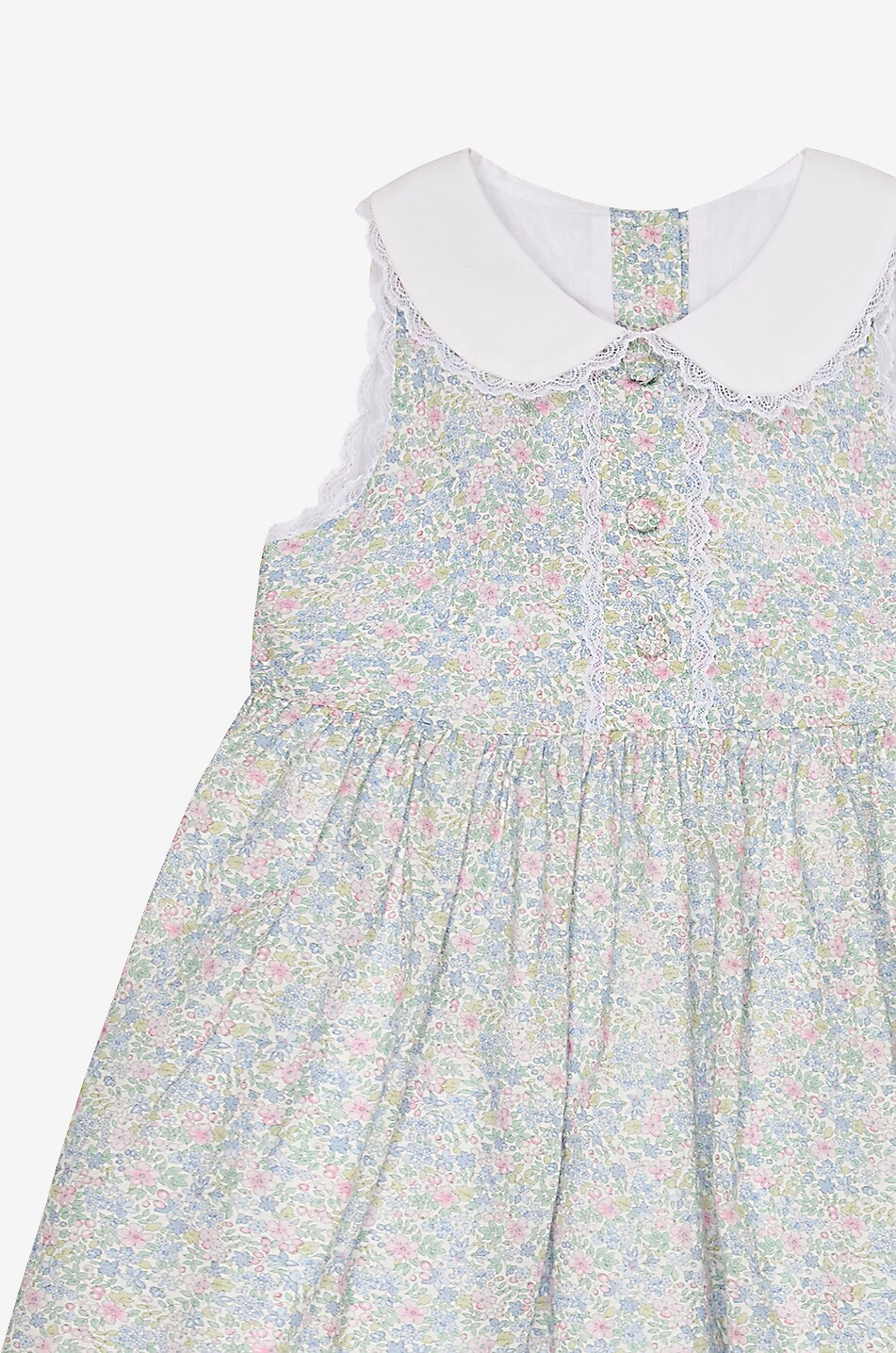 LA COQUETA Aimée girl's sleeveless floral cotton shirt dress Girl LIGHT BLUE 3