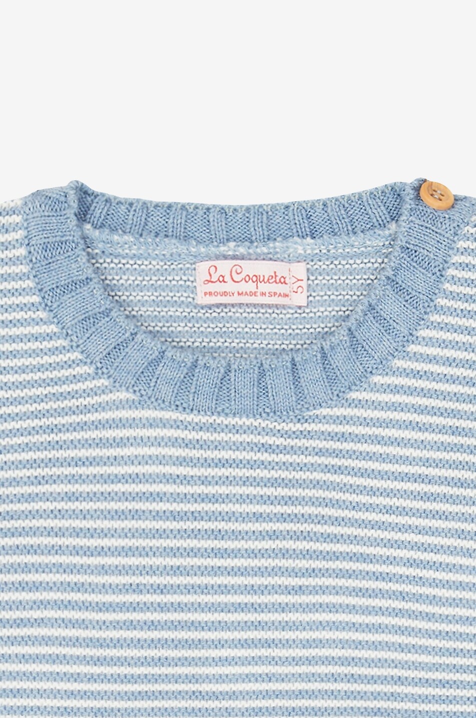 LA COQUETA Pull rayé à col rond en coton garçon Bromo Garçon BLEU CLAIR 3