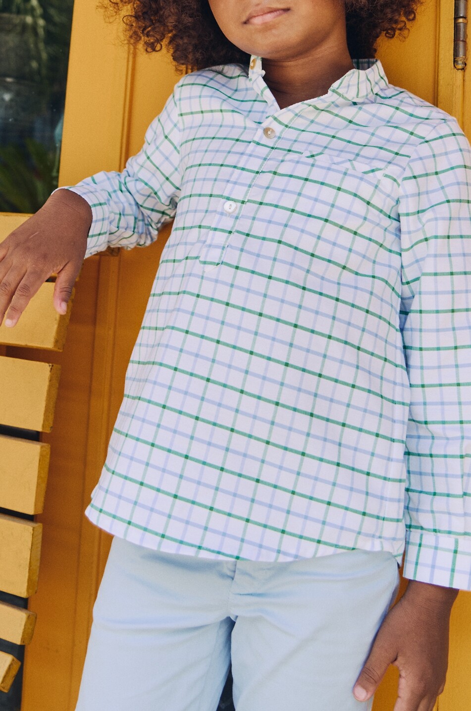 LA COQUETA Mateo boy's checked cotton shirt Boy GREEN 4