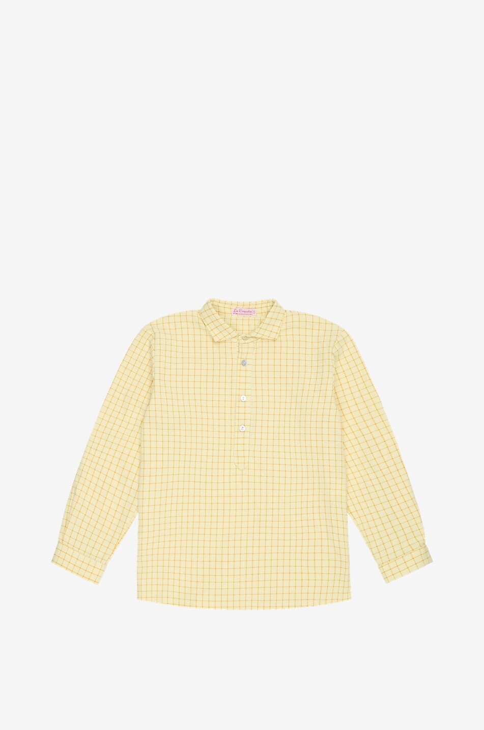 LA COQUETA Miguel check cotton blend shirt for boys Boy YELLOW 1