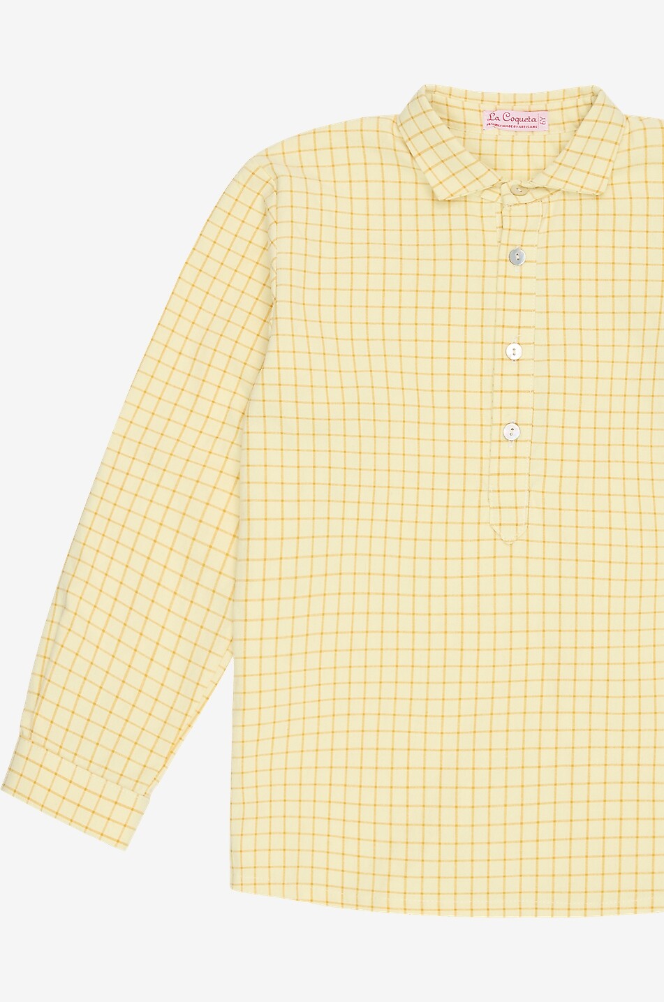 LA COQUETA Miguel check cotton blend shirt for boys Boy YELLOW 3