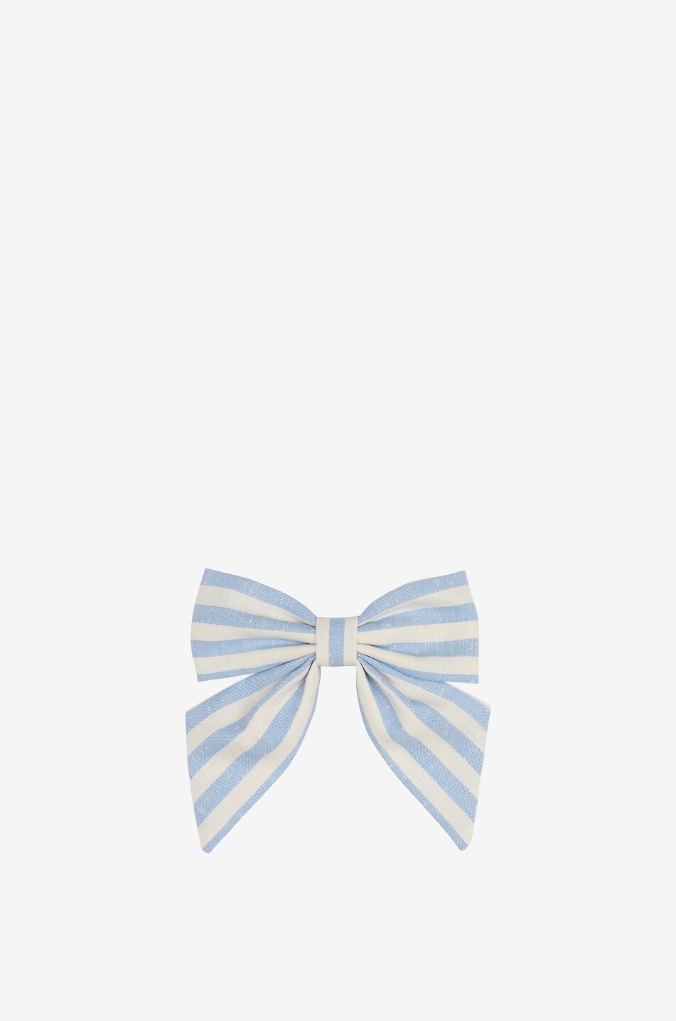 Barrette nœud fille en toile de coton rayée