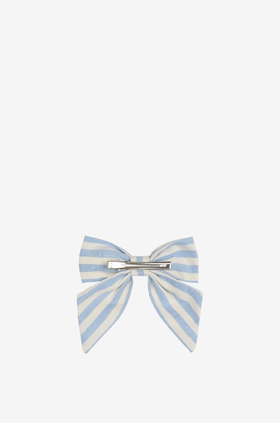 LA COQUETA Barrette nœud fille en toile de coton rayée Fille BLEU CLAIR 2