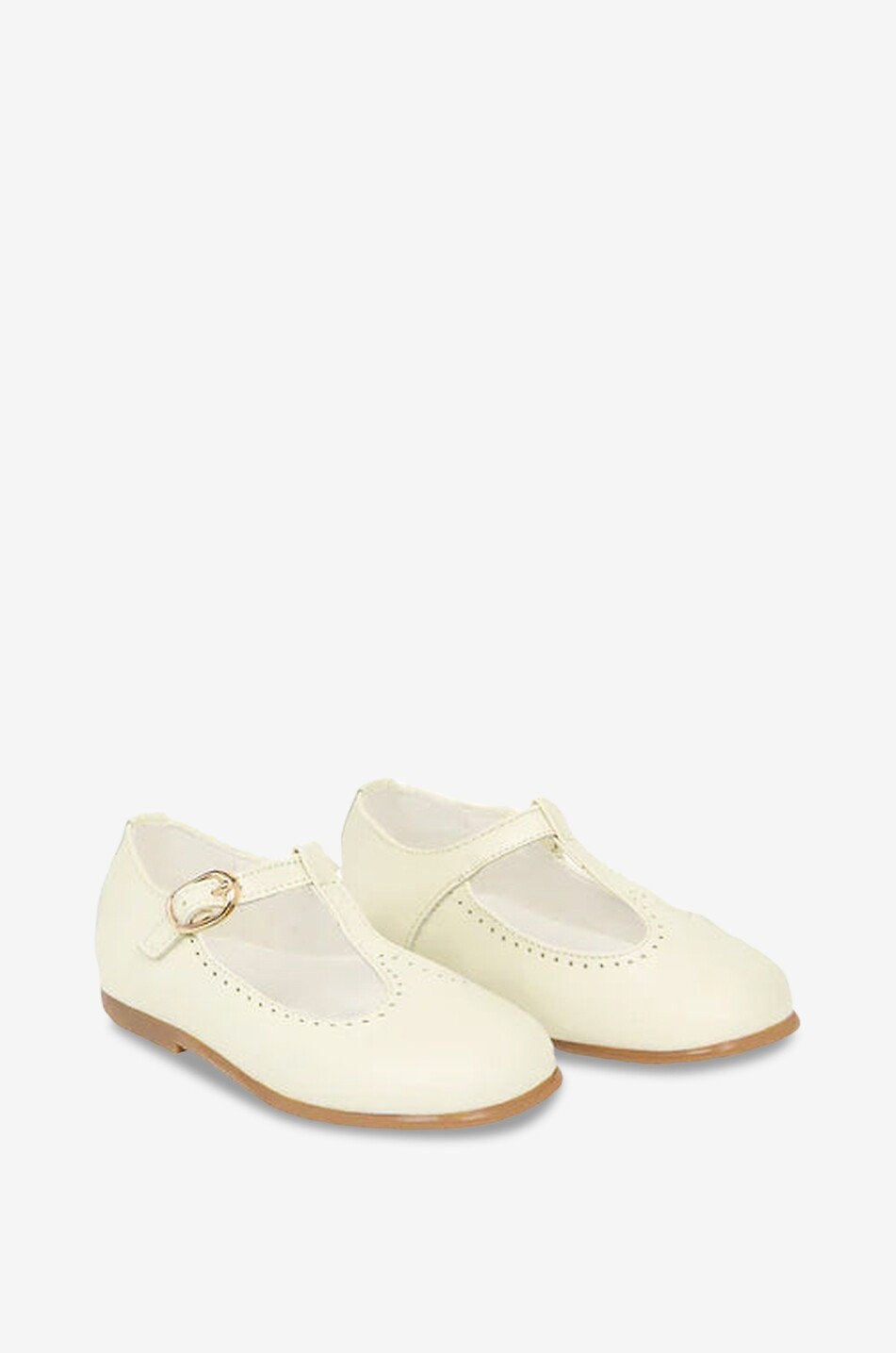 LA COQUETA Salomés en cuir fille T-Bar Ivory Fille BLANC CASSE 2