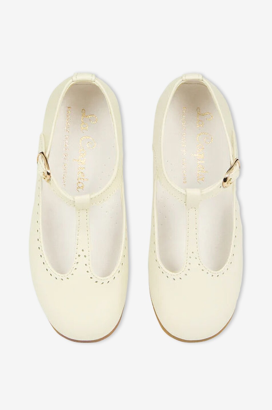 LA COQUETA Salomés en cuir fille T-Bar Ivory Fille BLANC CASSE 6