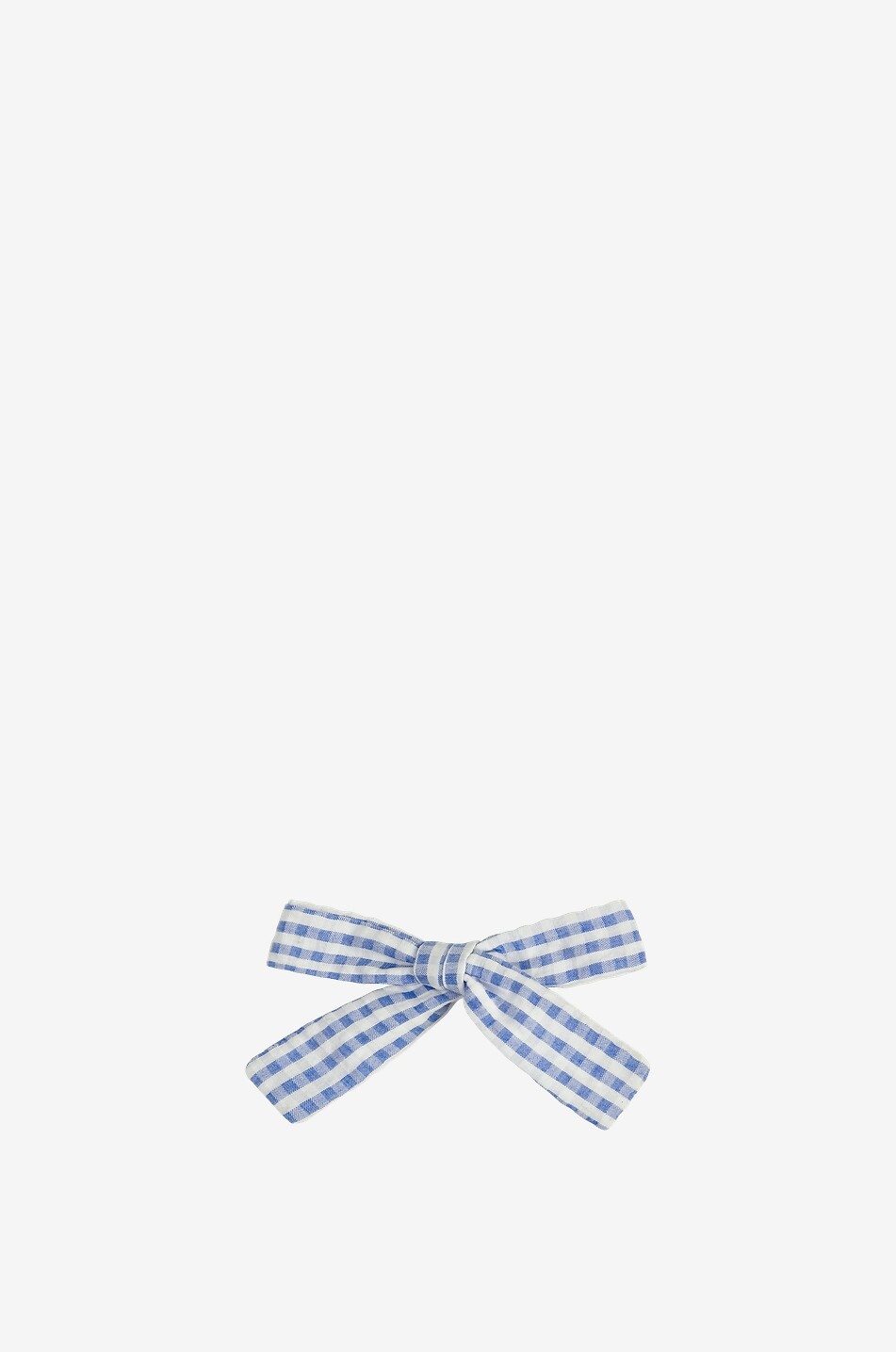 Barrette nœud en coton à carreaux fille