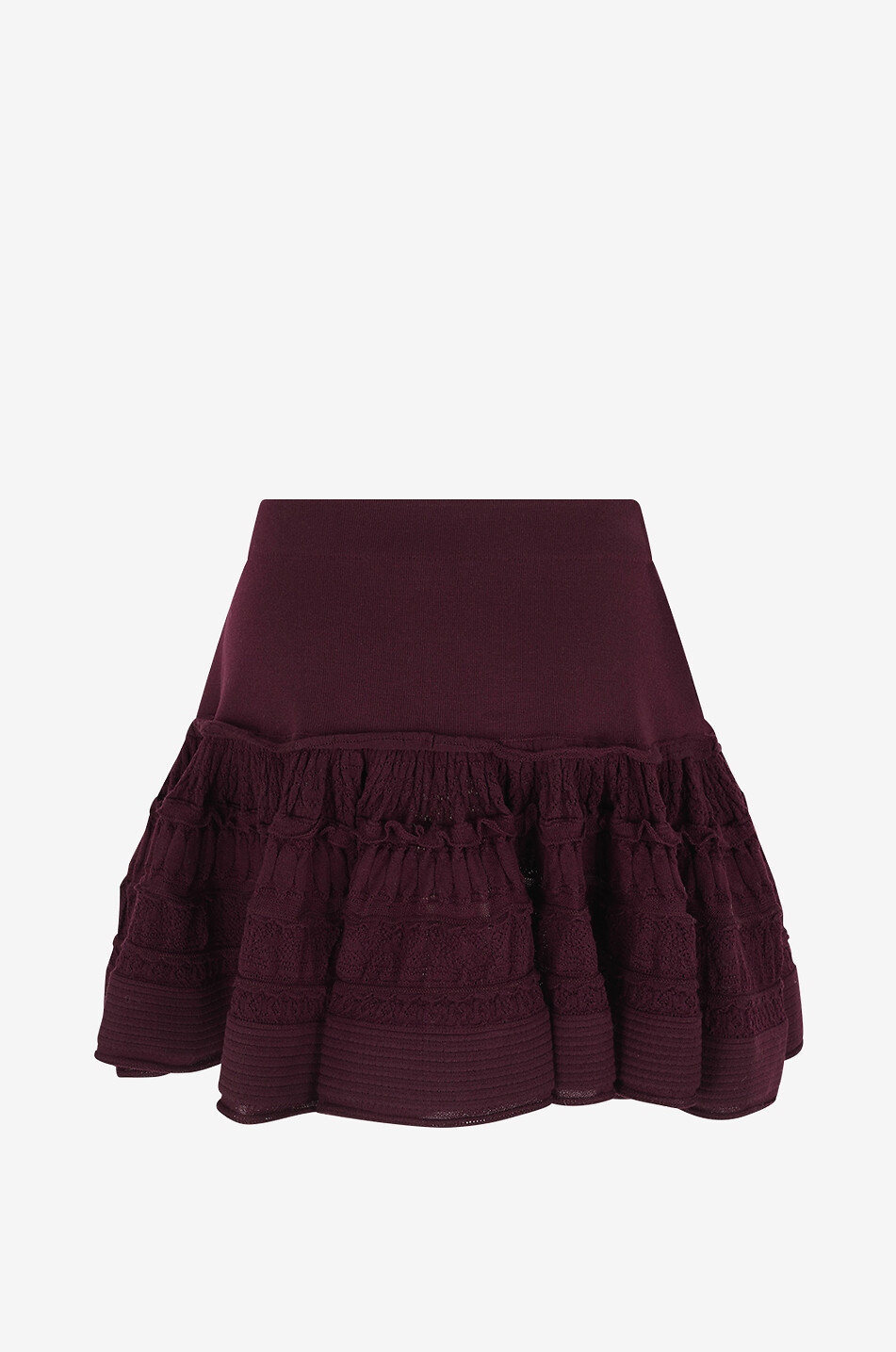 ALAÏA Minijupe en maille de laine Crinoline Femme ROUGE FONCÉ 2