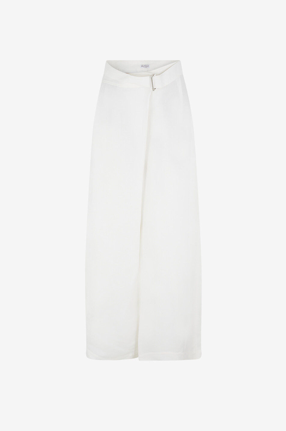 BRUNELLO CUCINELLI Weite Wickelhose aus Viskose und Leinen Monili Damen WEISS 1