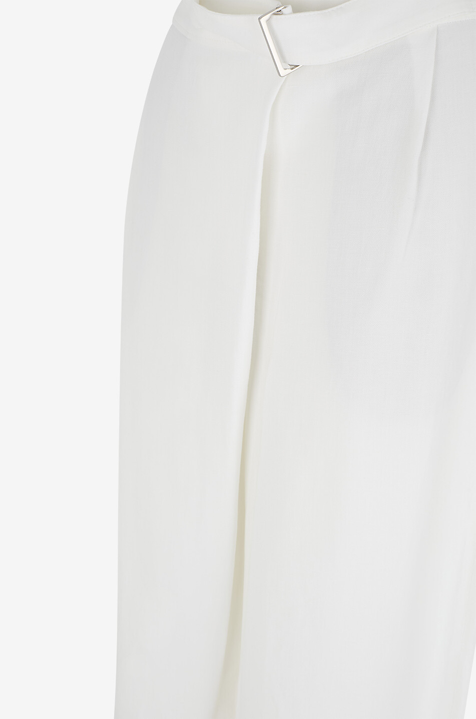 BRUNELLO CUCINELLI Weite Wickelhose aus Viskose und Leinen Monili Damen WEISS 3