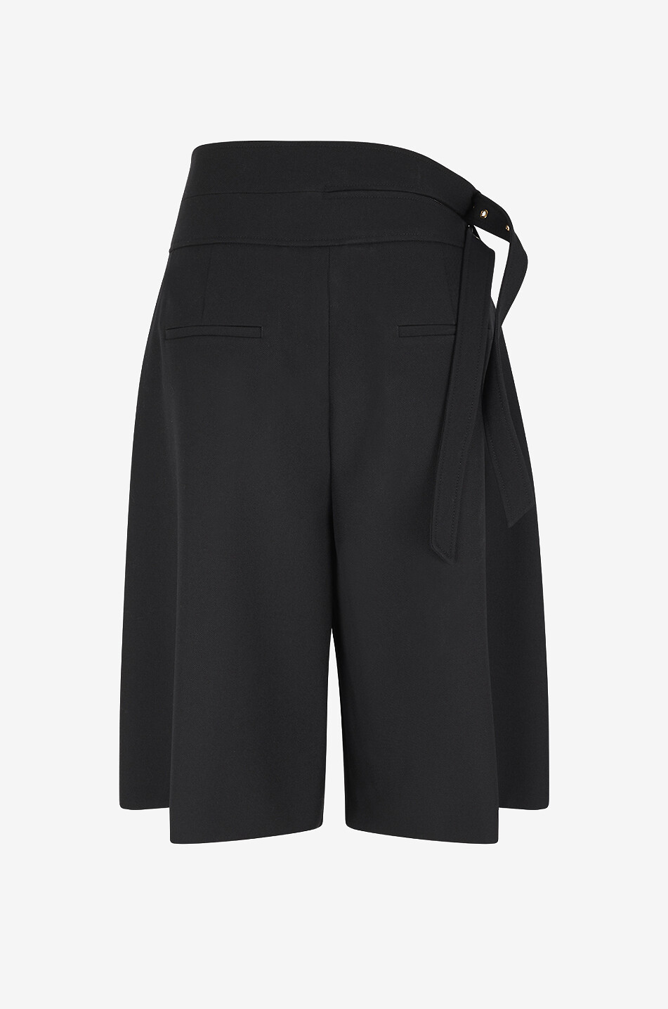 CHLOE Short taille haute à pinces en laine Femme NOIR 2