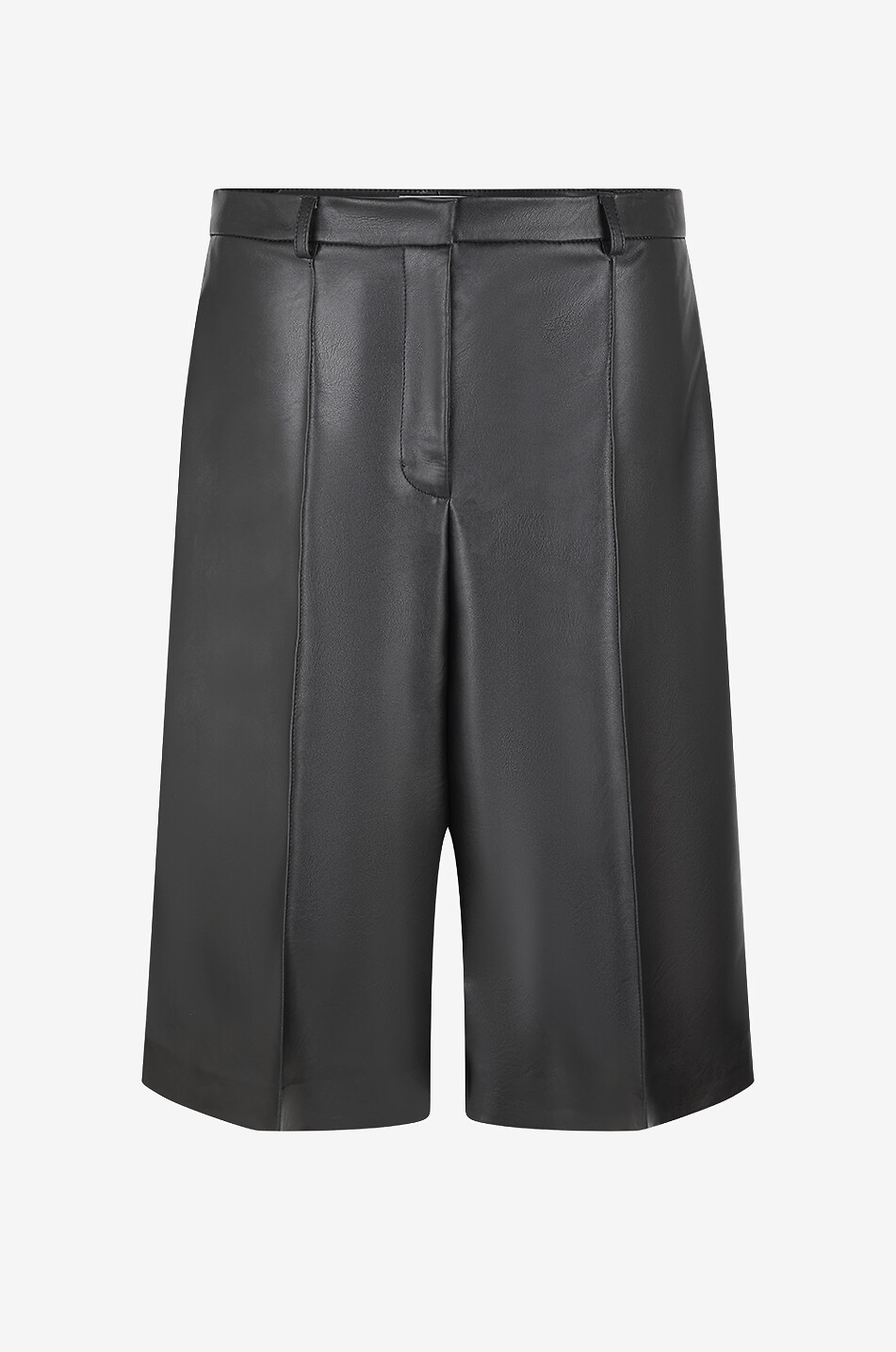 Altermat faux leather pleated Bermuda shorts