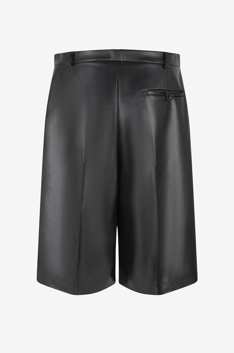 STELLA McCARTNEY Altermat faux leather pleated Bermuda shorts Women BLACK 2