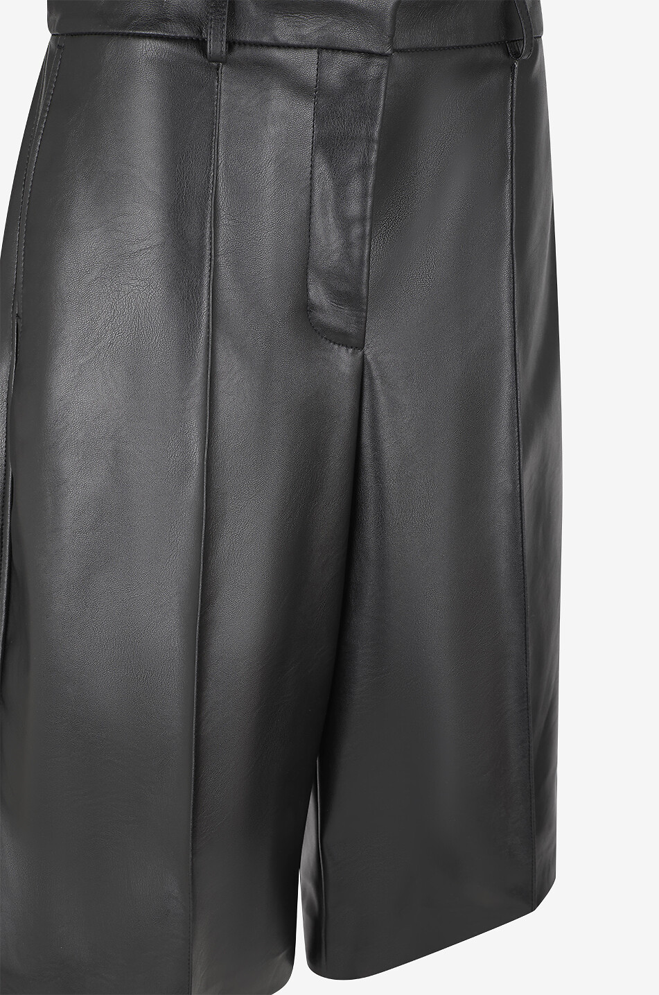 STELLA McCARTNEY Altermat faux leather pleated Bermuda shorts Women BLACK 3