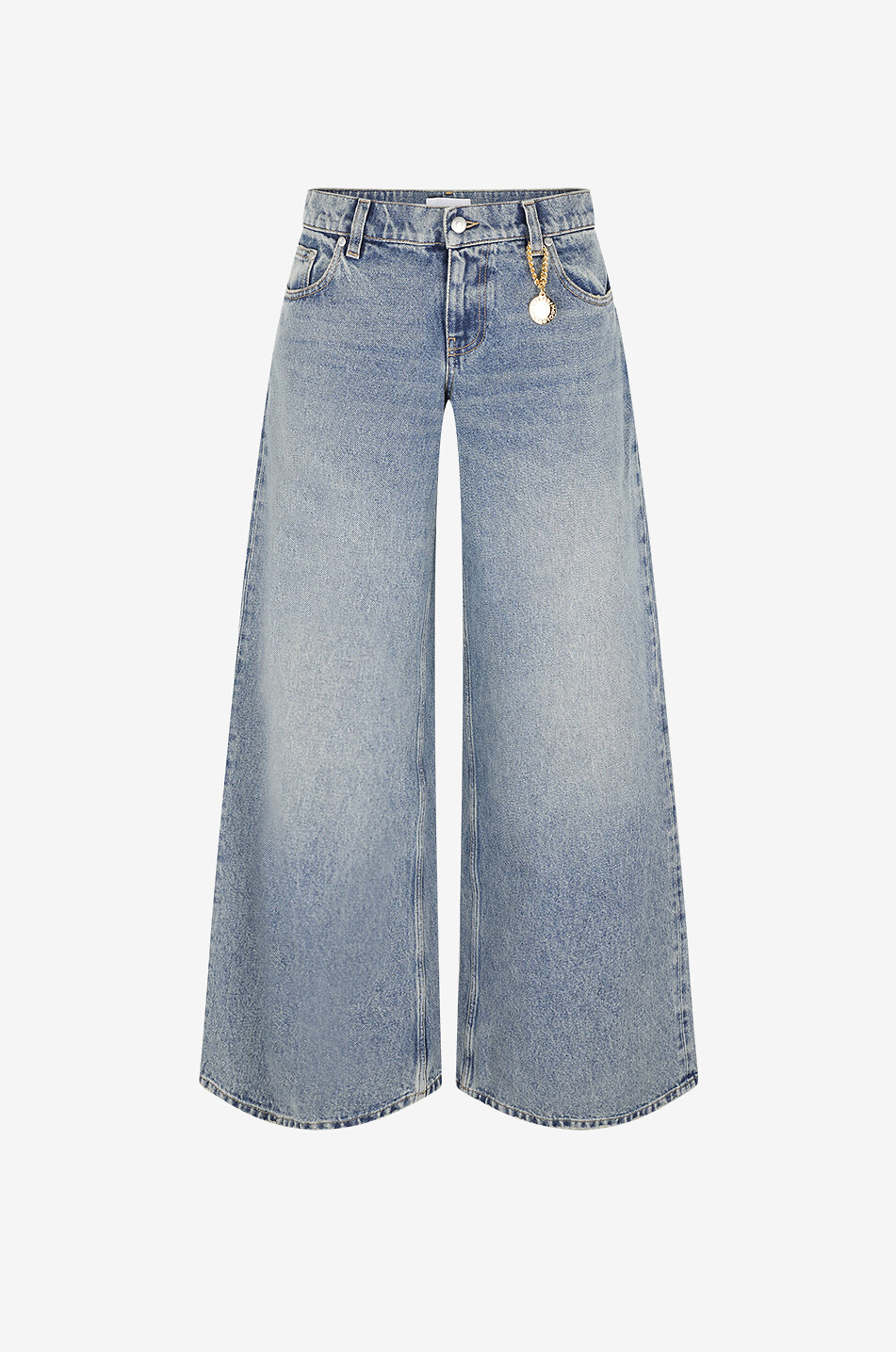 STELLA McCARTNEY Ausgewaschene Baumwolljeans mit weitem Bein Vintage Wash Wide-Leg Mid-Blue Damen BLAU 1