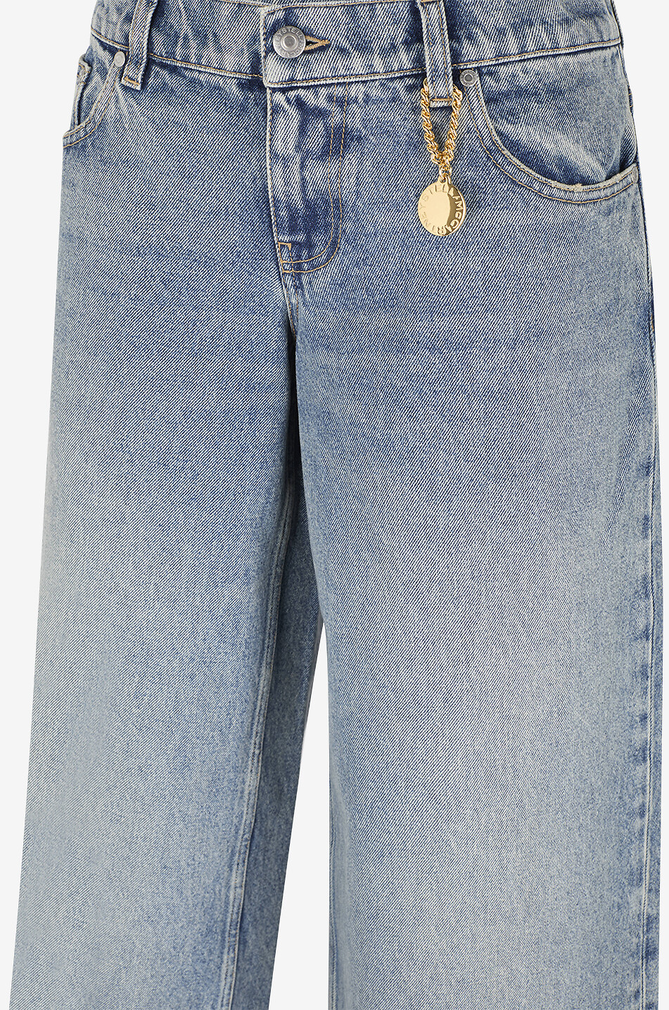 STELLA McCARTNEY Ausgewaschene Baumwolljeans mit weitem Bein Vintage Wash Wide-Leg Mid-Blue Damen BLAU 3