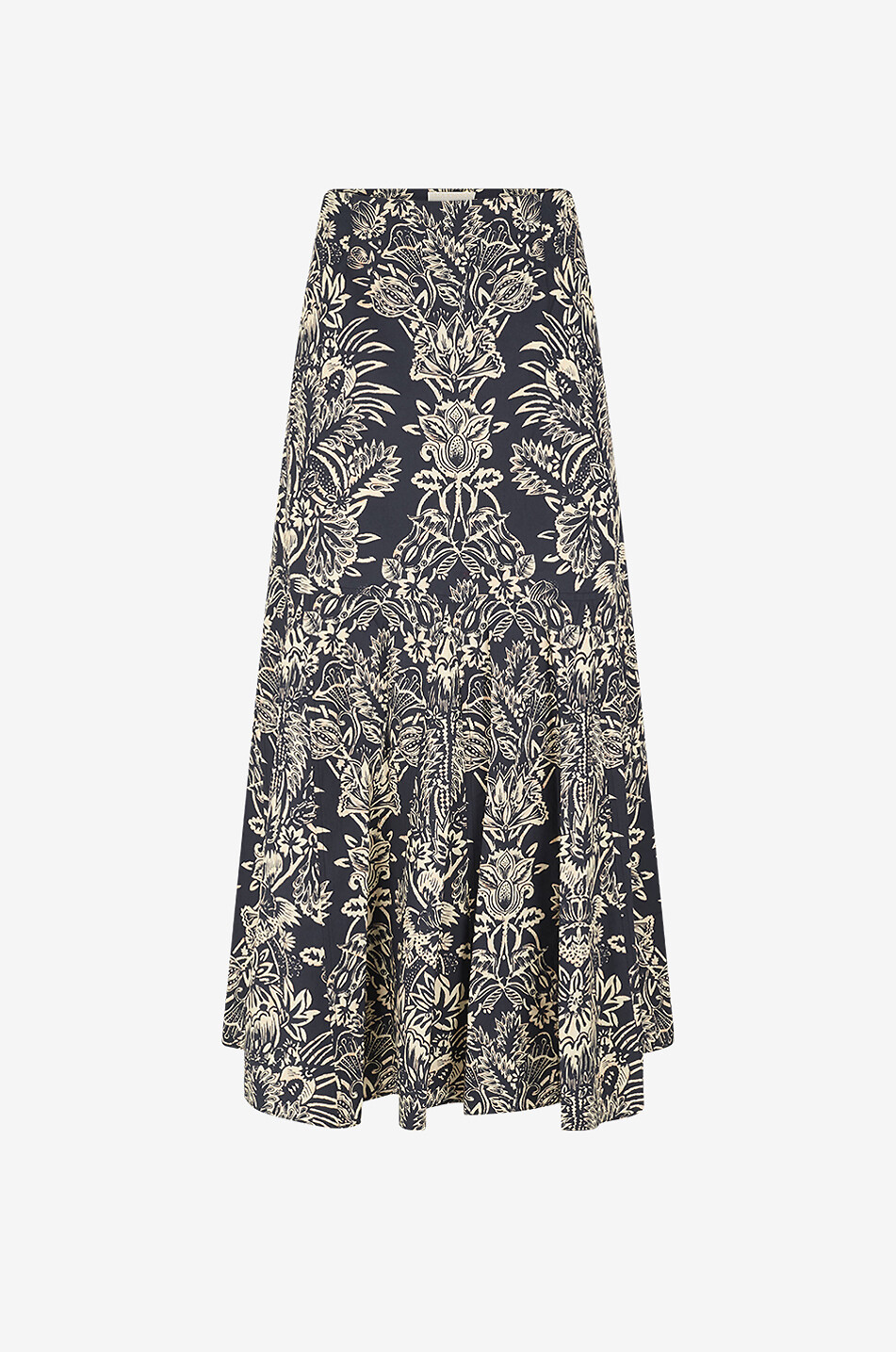 ULLA JOHNSON Clarisse cotton popeline midi trumpet skirt Women MULTI COLOURED 1