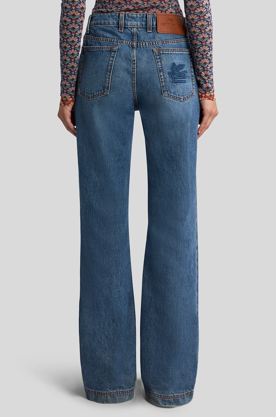 ETRO Pegaso faded cotton bootcut jeans Women BLUE 4