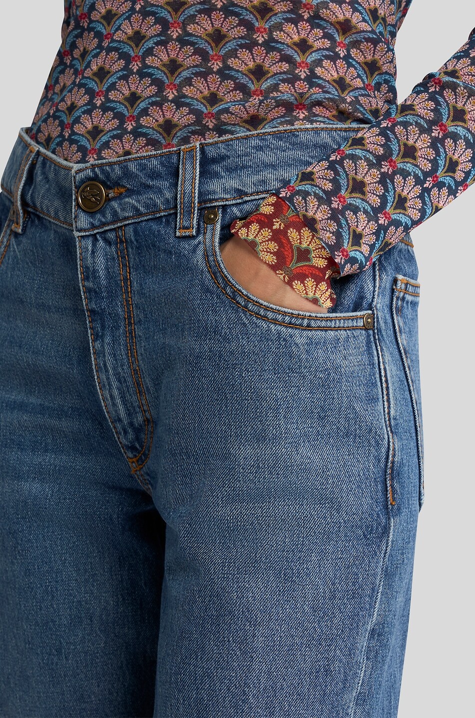 ETRO Pegaso faded cotton bootcut jeans Women BLUE 5