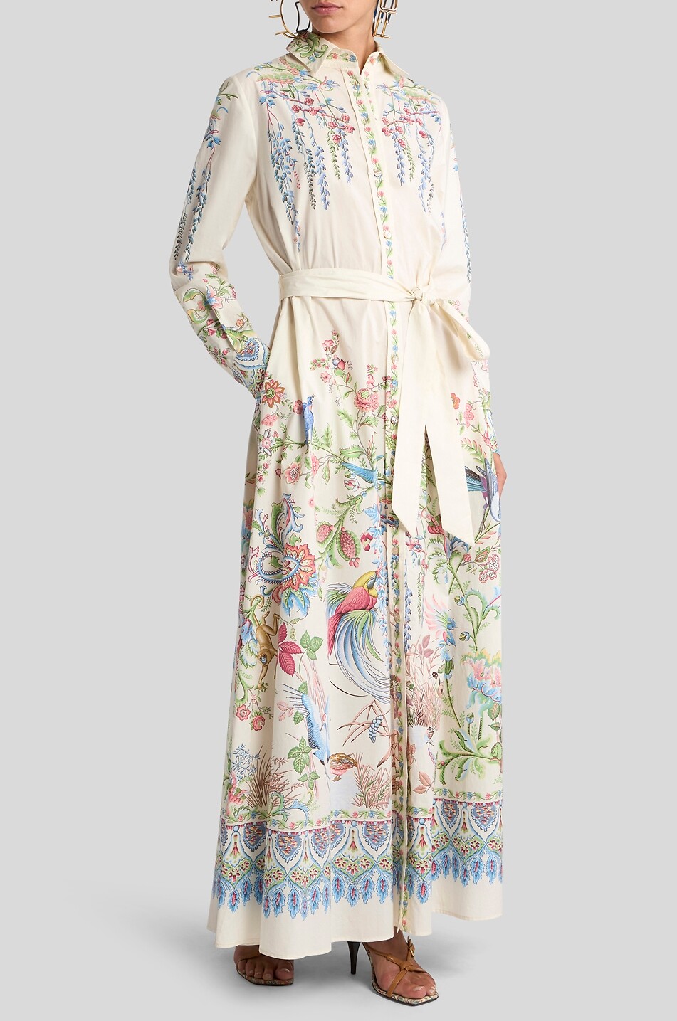 ETRO Floral cotton long shirt dress Women MULTI COLOURED 3