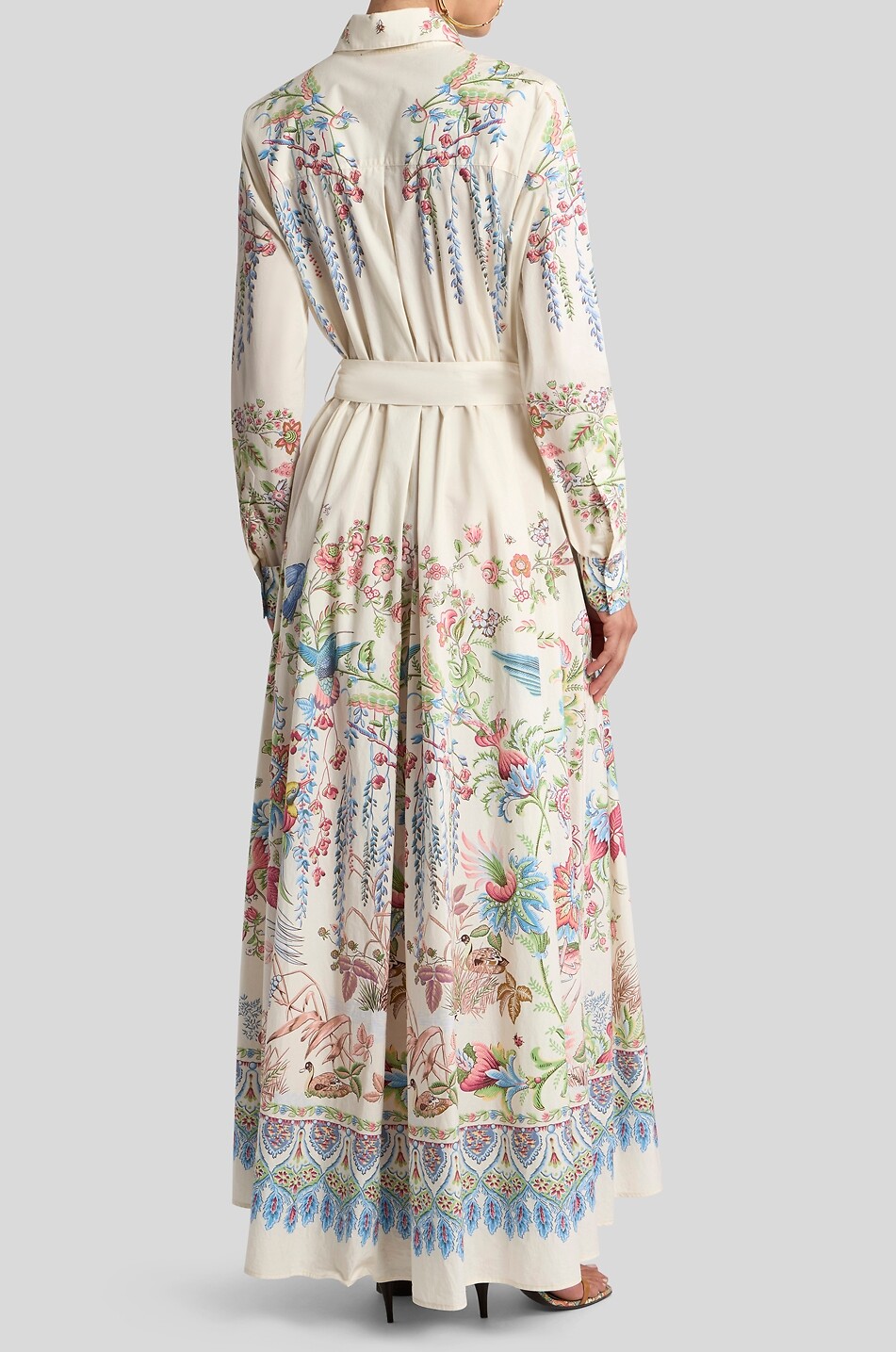 ETRO Floral cotton long shirt dress Women MULTI COLOURED 4