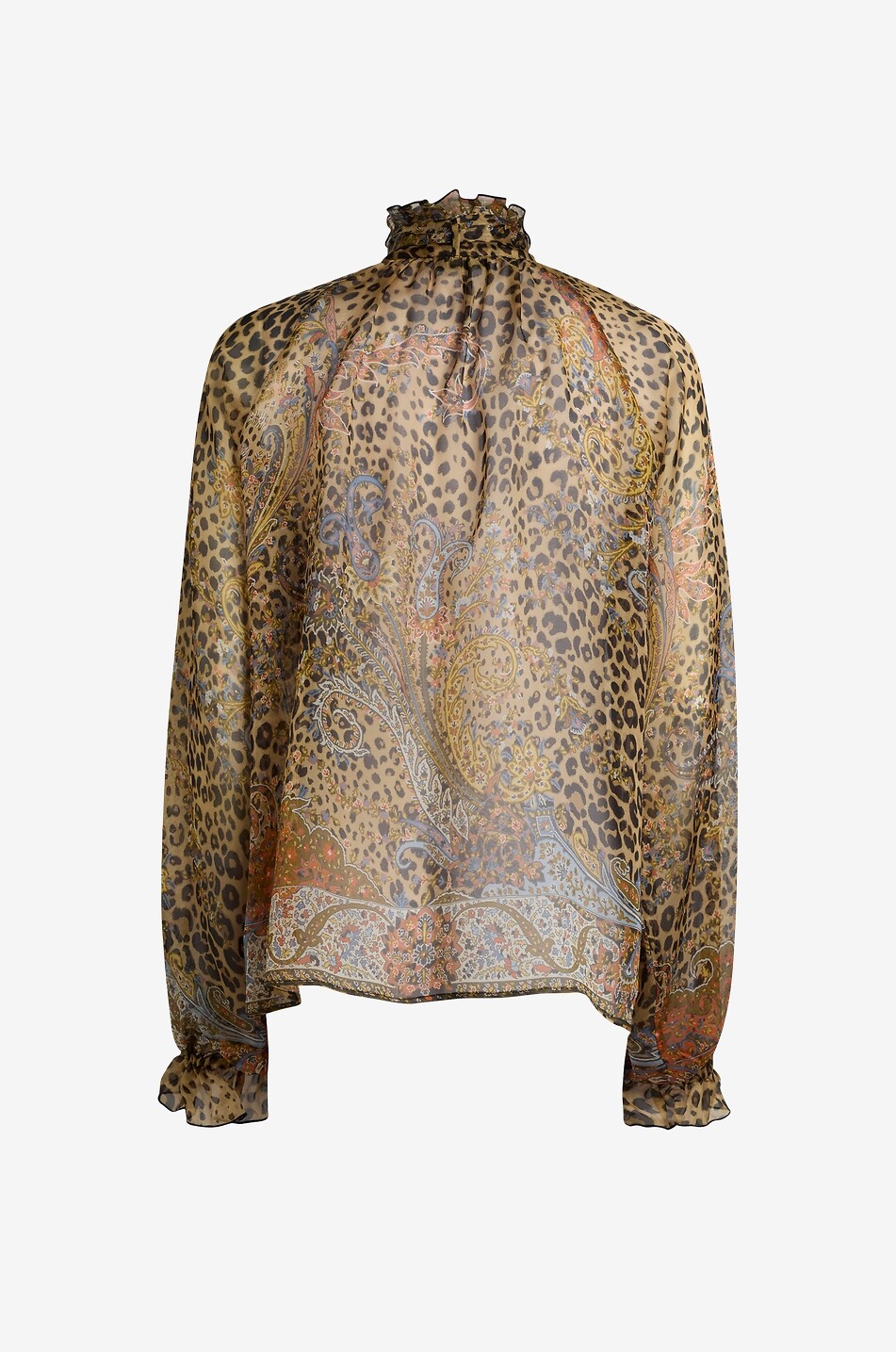 ETRO Animal Paisley silk chiffon blouse with necktie Women MULTI COLOURED 2