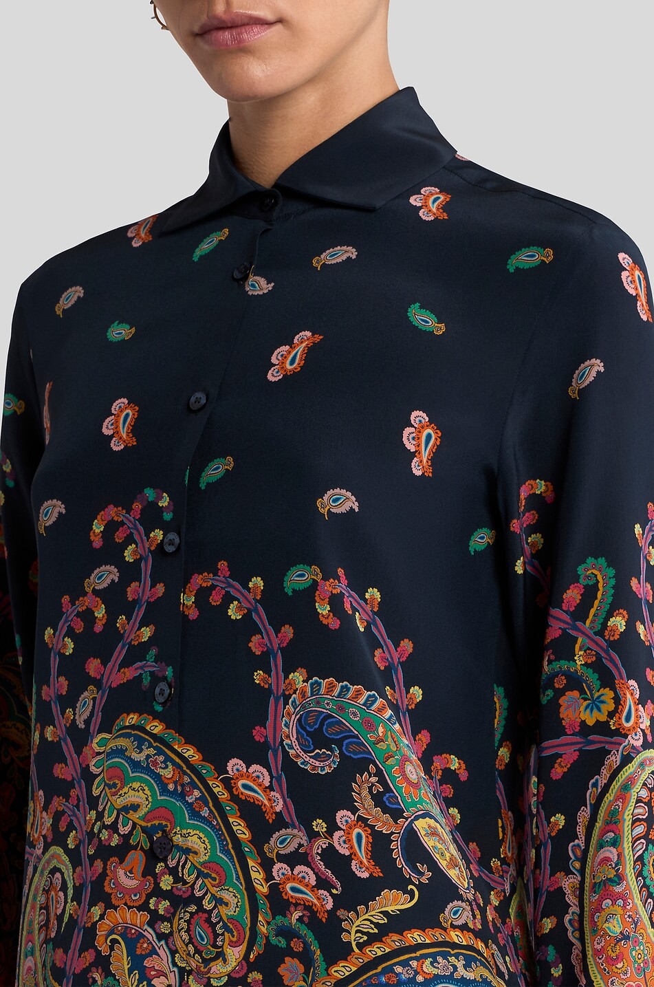 ETRO Hemd aus Seide mit Print Floral Paisley Placé Damen BUNT 5
