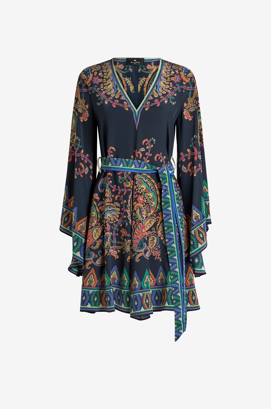 ETRO Floral Paisley Placé V-neck silk min dress Women MULTI COLOURED 1