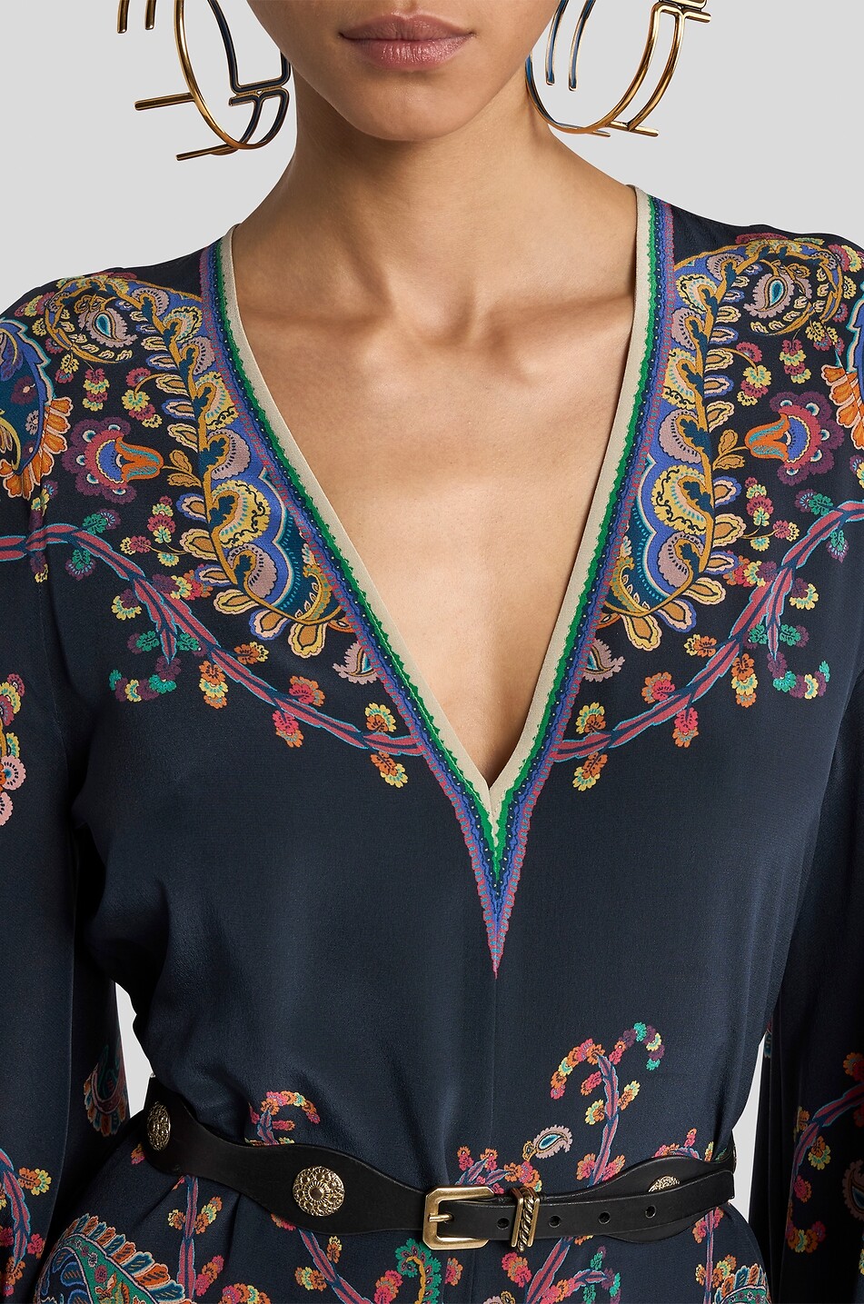 ETRO Floral Paisley Placé V-neck silk min dress Women MULTI COLOURED 5