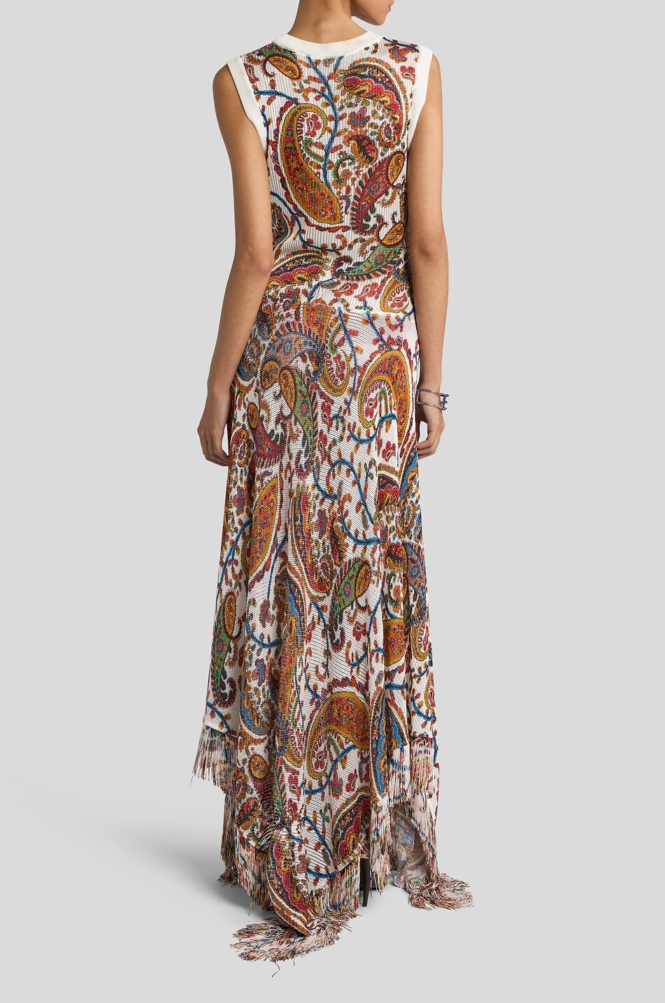 ETRO Paisley printed asymmetric long knit tank dress Women MULTI COLOURED 4