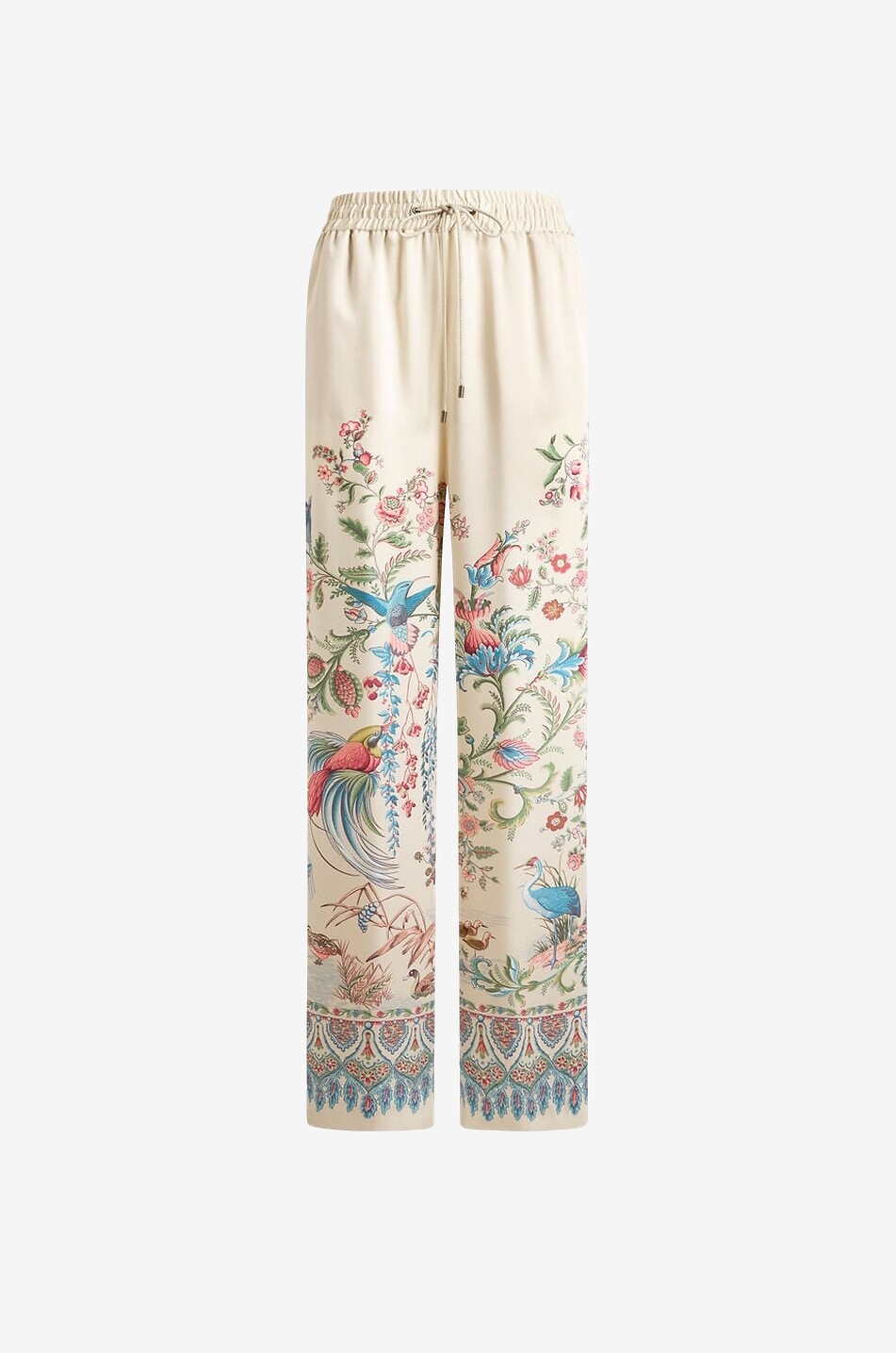 ETRO Wide-leg floral and bird printed twill trousers Women MULTI COLOURED 1