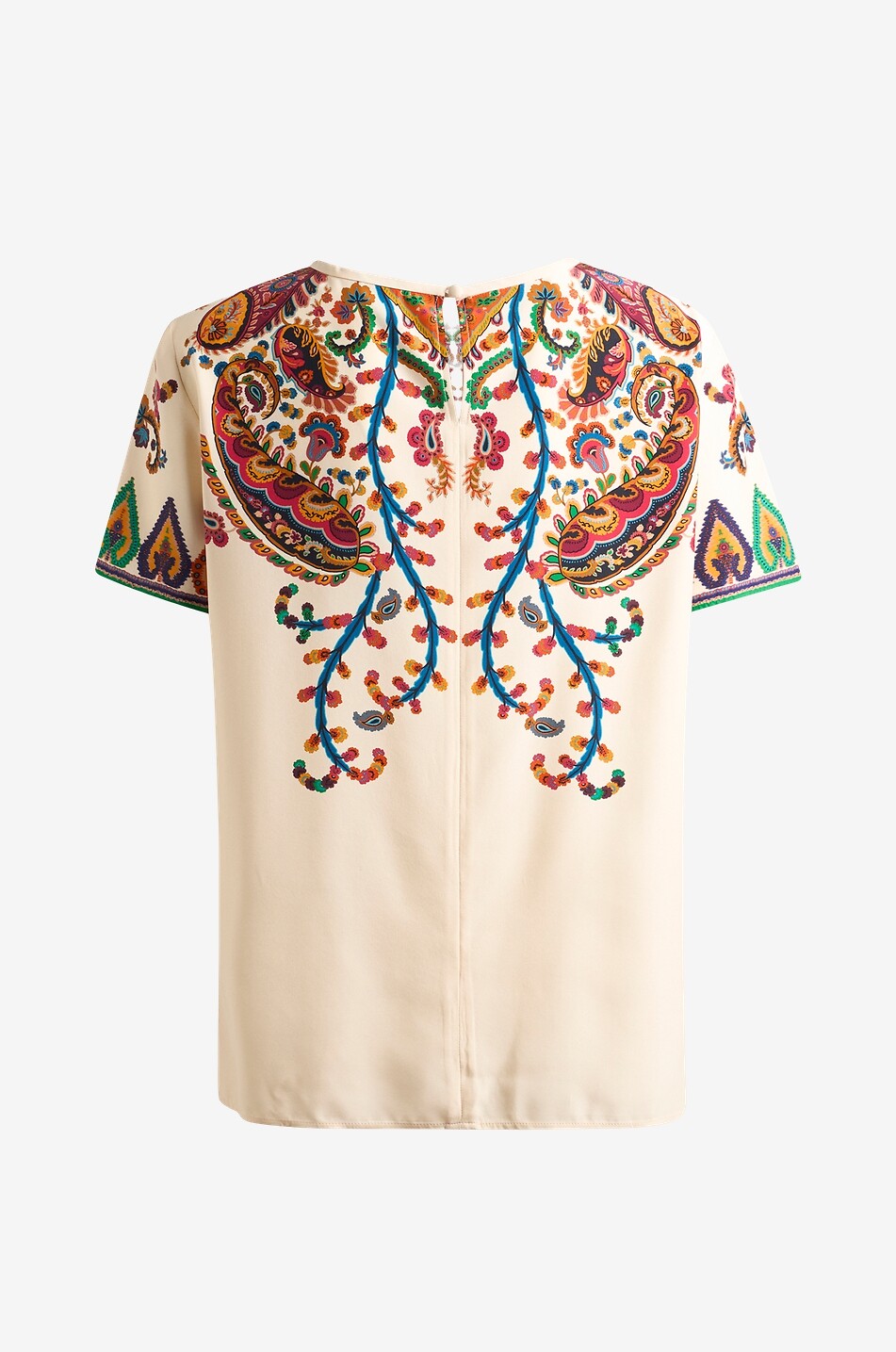 ETRO Kurzarm-T-Shirt aus Seide mit Print Floral Paisley Placé Damen BUNT 2