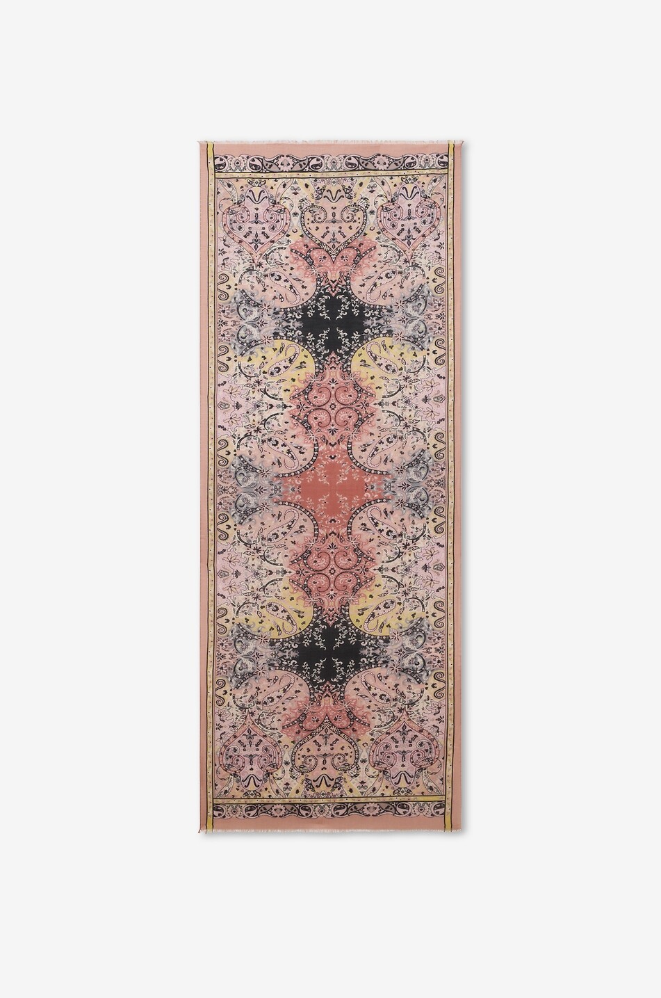 Écharpe en laine et cachemire mélangée motif tapis bohème