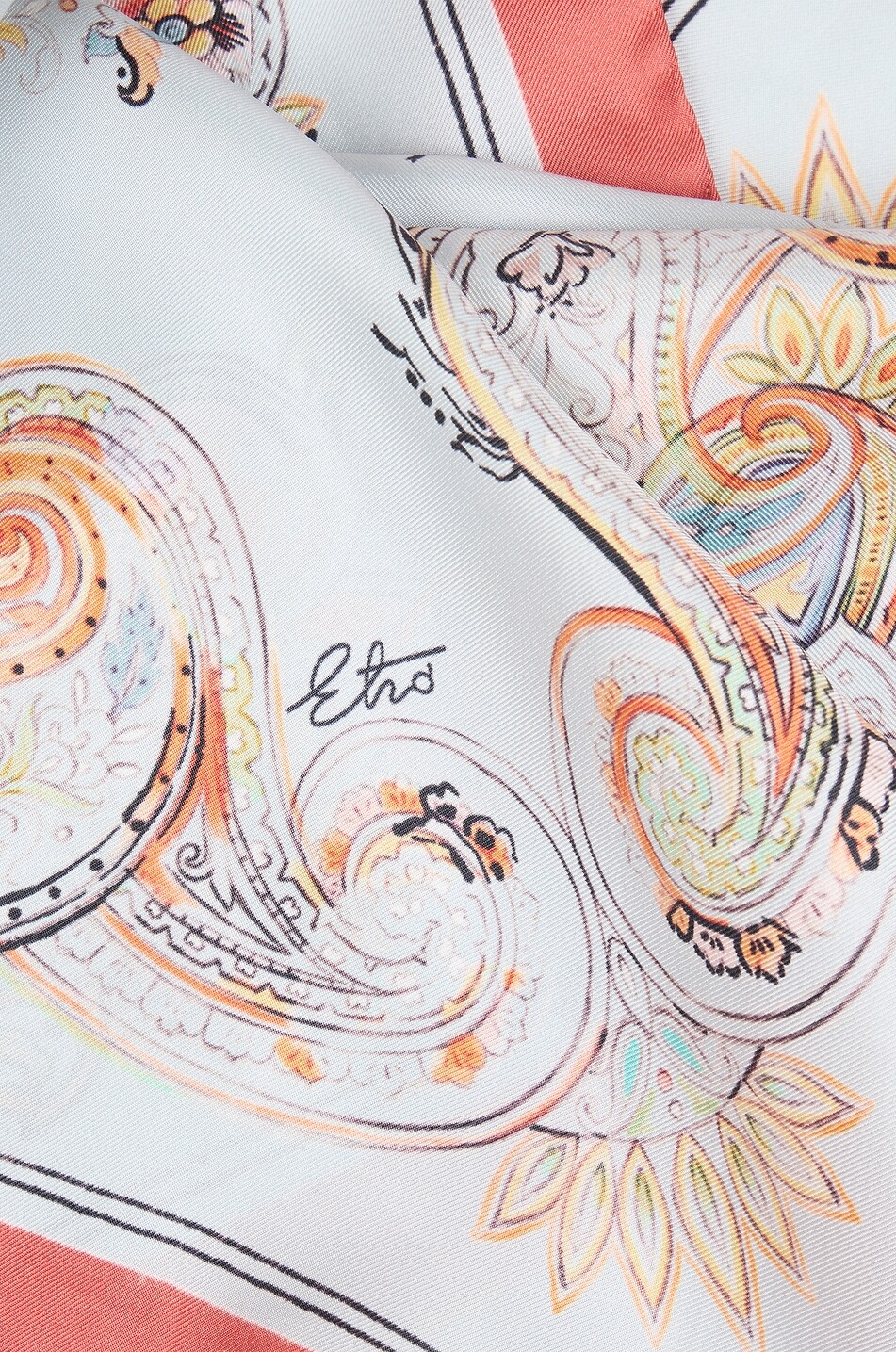 ETRO Foulard carré en soie imprimé logo fleuri Femme MULTICOLORE 3