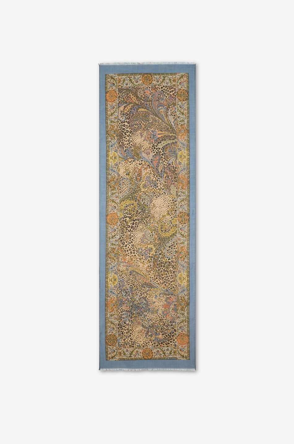ETRO Animal Paisley cashmere and silk blend scarf Women MULTI COLOURED 1