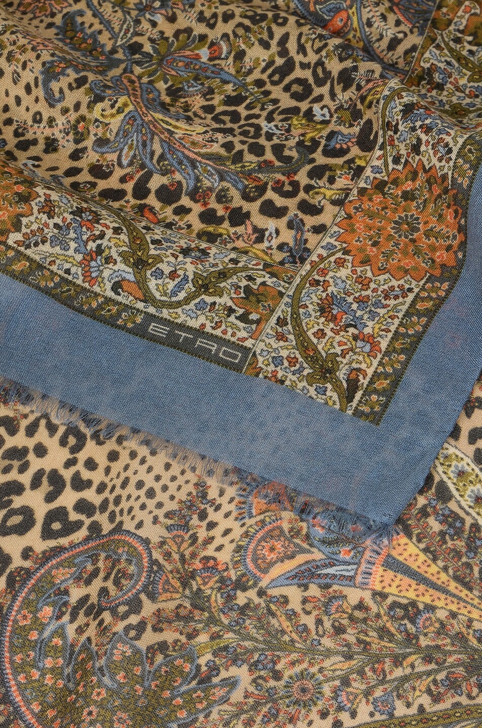 ETRO Animal Paisley cashmere and silk blend scarf Women MULTI COLOURED 3