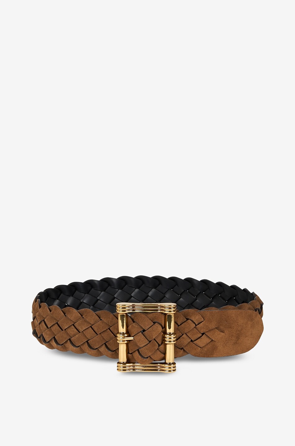 ETRO Large reversible braided suede and leather belt - 6 cm Women LIGHT BROWN 2