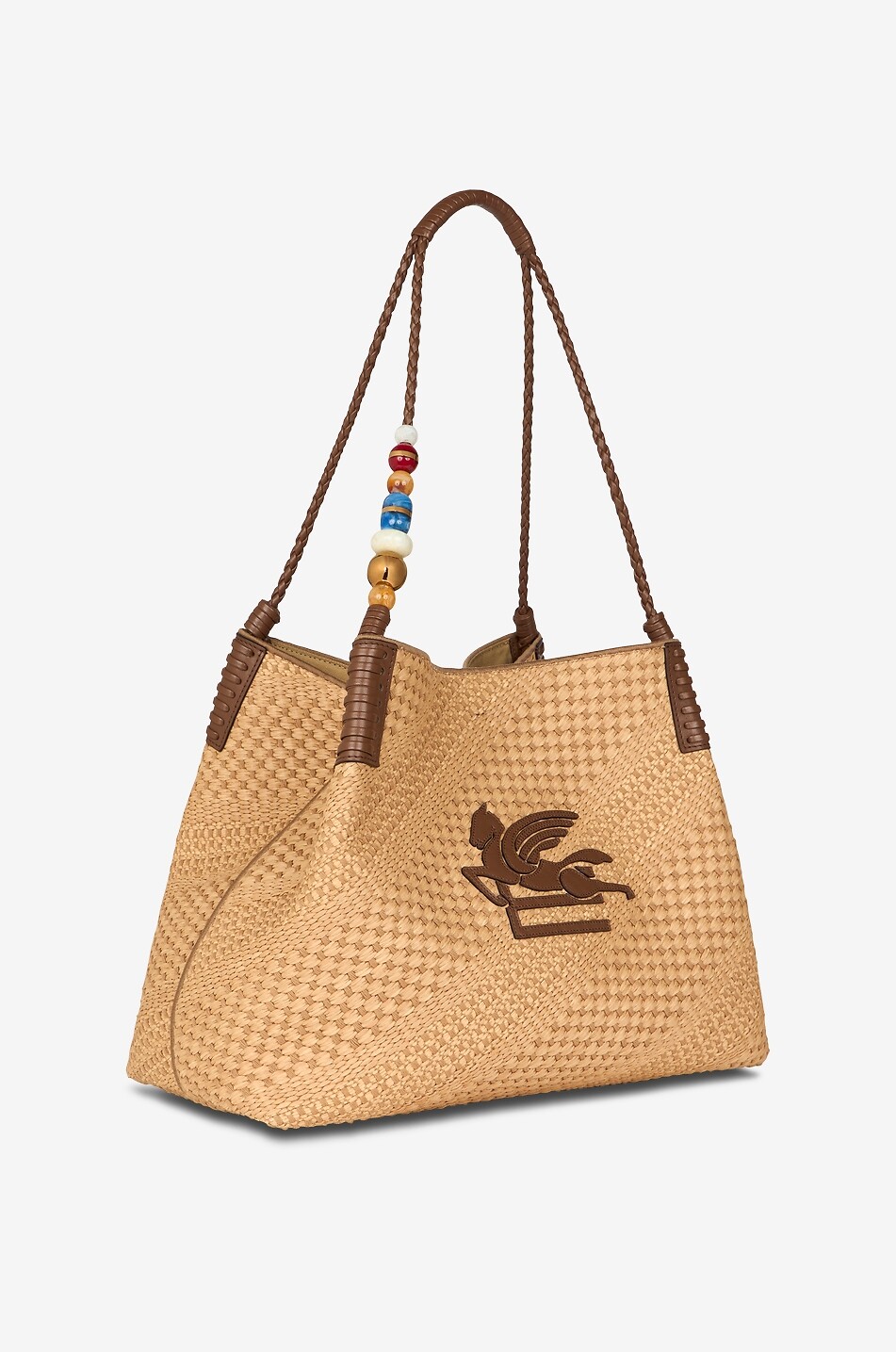 ETRO Libra Large woven raffia tote bag Women BEIGE 2